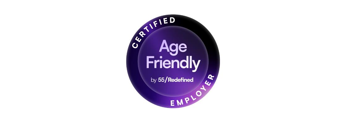 Logo for certified age-friendly employer.